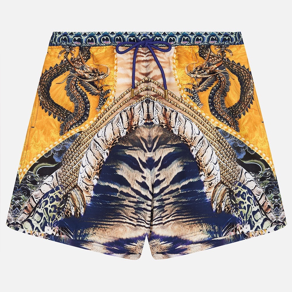 Hotel Franks by Camilla Dance Of The Dragon Elastic Waist Boardshort NWT